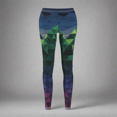 Vibrant Geometric Leggings for Active Women, Yoga Pants, Fitness Wear, Casual Style, Unique Athleisure Outfit, Gym Leggings - Iron Phoenix GHG