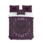 Moon Phase Moth Pillow Sham — Gothic Celestial Microfiber Pillowcase