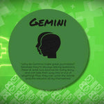 Funny Gemini Wall Art Sign - Front view on geometric blue background | Our Phoenix Rise