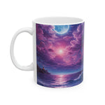 Purple Stormy Sky Ceramic Mug — Vibrant Ocean & Cloudscape Coffee Cup (11oz/15oz)