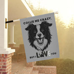 Husky Garden Banner - Adorable Dog Design Outdoor Decor - Iron Phoenix GHG