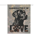 Labsolutely in Love Labrador Garden Flag | House Banner, Dog Paw Decor