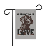"LabsolUTELY in LOVE" Garden Banner - Labrador Retriever Dog Banner - Iron Phoenix GHG