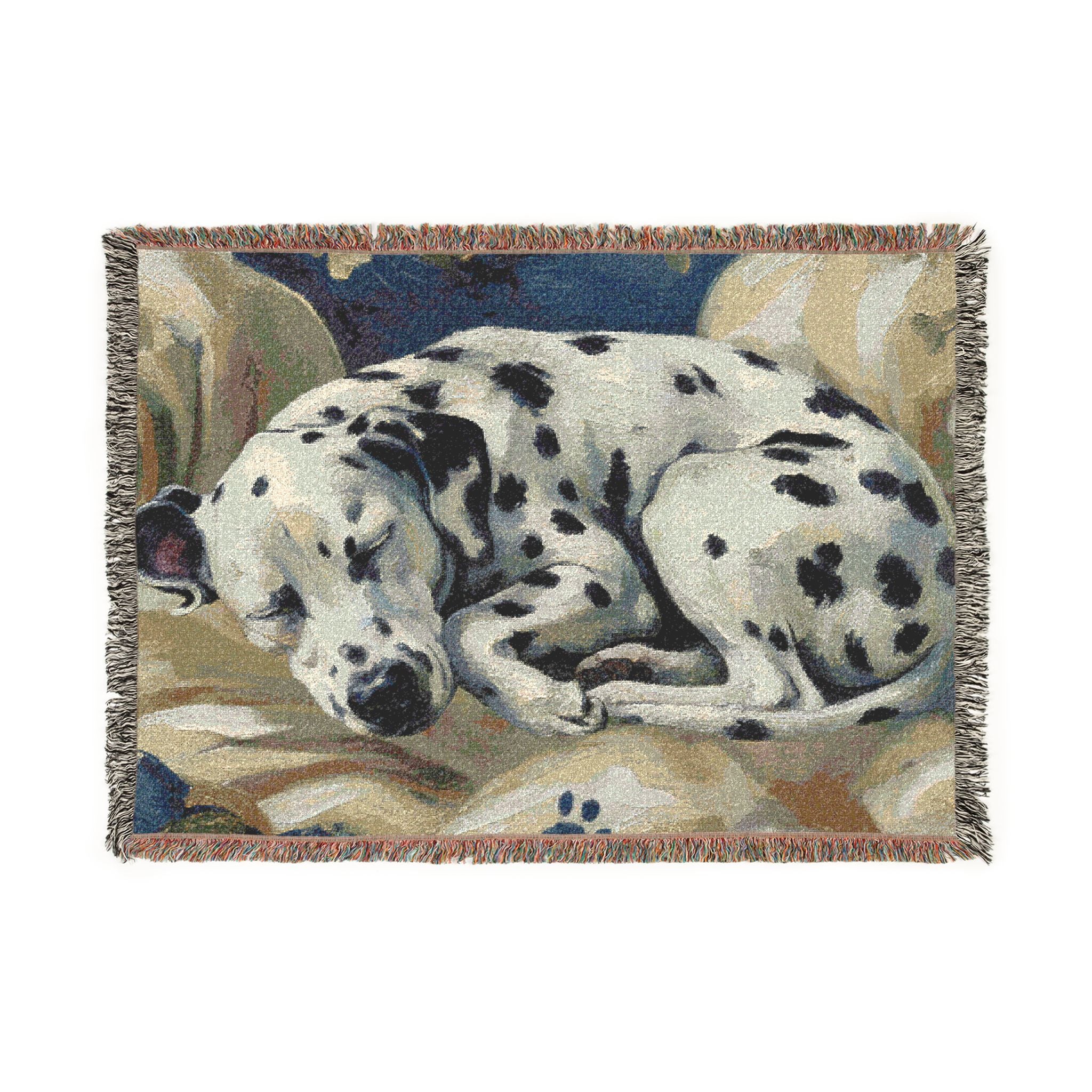 Dalmatian Dog Woven Blanket — Cozy Pet Portrait Throw for Dog Lovers