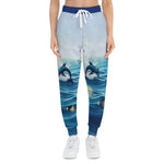 Unisex Ocean Waves Joggers - Dolphin Print Athletic Joggers - Iron Phoenix GHG