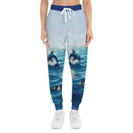 Unisex Ocean Waves Joggers - Dolphin Print Athletic Joggers - Iron Phoenix GHG