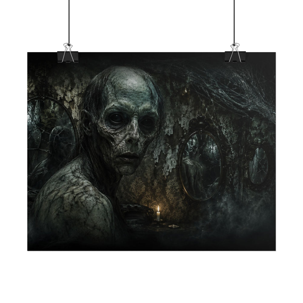 Horror Creature Poster | Rolled Poster, Dark Cave, Creepy Skeleton Figure