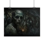 Horror Creature Poster | Rolled Poster, Dark Cave, Creepy Skeleton Figure