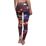 Statue of Liberty Flag Leggings | American Flag Galaxy Print