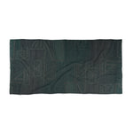 Dark Teal Geometric Beach Towel — Subtle Tribal Pattern for Coastal & Pool Days