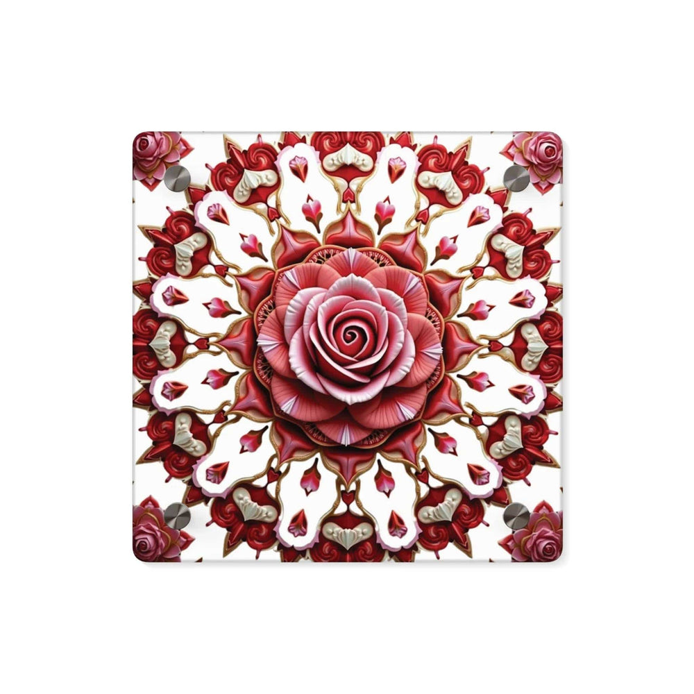 Elegant Rose Acrylic Wall Art Panels - Beautiful Home Decor