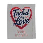 Personalized Plush Blanket - 'Fueled by Love' - Cozy Gift for Couples - Iron Phoenix GHG