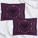 Moon Phase Moth Pillow Sham — Gothic Celestial Microfiber Pillowcase