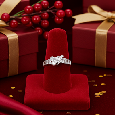 Digital Age Geometric Zirconia Ring | 18K Gold Plated (Adjustable)