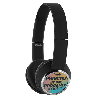 Black On-Ear Wireless Gaming Headphones - Princess by Day Pro Gamer by Night design | Our Phoenix Rise