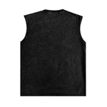 Black sleeveless shirt on a white background