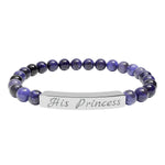 blue "His Princess" Beaded Bracelet