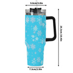 Turquoise Snowflake 40oz Insulated Tumbler - With dimensions | Our Phoenix Rise