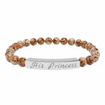 Brown "His Princess" Beaded Bracelet