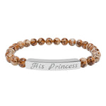 Brown "His Princess" Beaded Bracelet