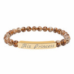 Brown with gold "His Princess" Beaded Bracelet