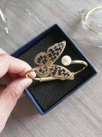 Butterfly Zirconia Pearl Cuff Bracelet - Held Over Gift Box | Our Phoenix Rise