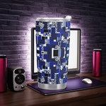 Personalized Blue Matrix Abstract Travel Tumbler - Workspace Detail | Our Phoenix Rise
