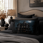 Haunted Mansion Halloween Pillow Sham - Dark Aesthetic Bedroom Setting | Our Phoenix Rise