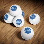 Funny Beer Pong Balls Set - White balls stacked on wooden surface | Our Phoenix Rise
