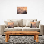 Pine Tree Sunset Mountain Throw Pillow 14-28