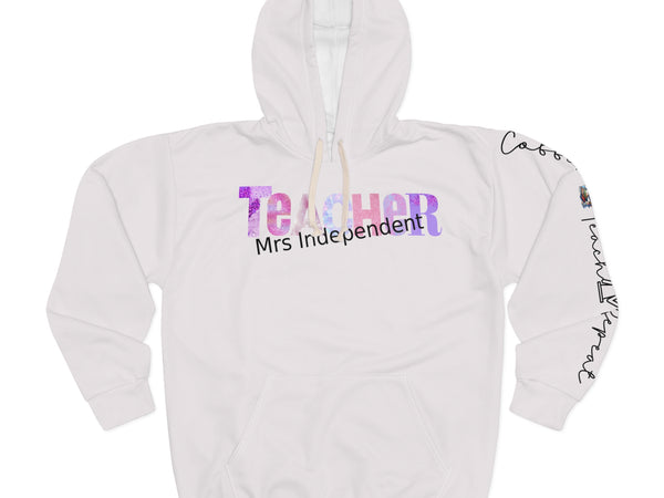 Custom Teacher Unisex Hoodie featuring all-over print and front pocket