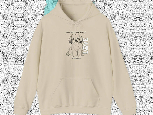 Maltese Heart Hoodie, Cozy Pet Lovers Sweatshirt, Dog Mom Gift, Animal Hoodie, Cute Maltese Sweatshirt, Forever Loved Apparel - Iron Phoenix GHG