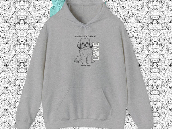 Maltese Heart Hoodie, Cozy Pet Lovers Sweatshirt, Dog Mom Gift, Animal Hoodie, Cute Maltese Sweatshirt, Forever Loved Apparel - Iron Phoenix GHG