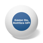 Funny Beer Pong Ball - White with 'Game On Bottles Up' design | Our Phoenix Rise