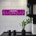 Gamer Heartbeat Aluminum Sign 16x4 Inches - Custom Printed Metal Wall Art, USA Made