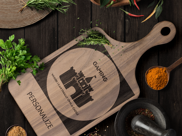 "Own a Castle" Funny Gamer Cutting Board| Iron Phoenix GHG - Iron Phoenix GHG