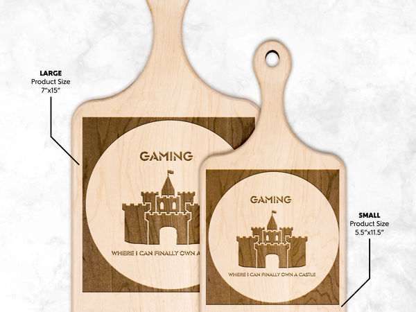 "Own a Castle" Funny Gamer Cutting Board| Iron Phoenix GHG - Iron Phoenix GHG