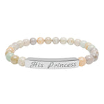 "His Princess" Beaded Bracelet beige