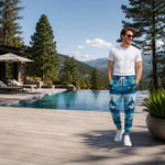 Unisex Ocean Waves Joggers - Dolphin Print Athletic Joggers