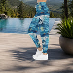 Unisex Ocean Waves Joggers - Dolphin Print Athletic Joggers