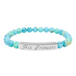 Light blue "His Princess" Beaded Bracelet