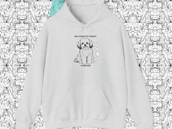 Maltese Heart Hoodie, Cozy Pet Lovers Sweatshirt, Dog Mom Gift, Animal Hoodie, Cute Maltese Sweatshirt, Forever Loved Apparel - Iron Phoenix GHG
