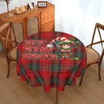 "Not Today Santa" Grumpy Elf Round Tablecloth | 60" country