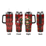 Not today Santa Plaid tumbler with Christmas-themed design on a white background