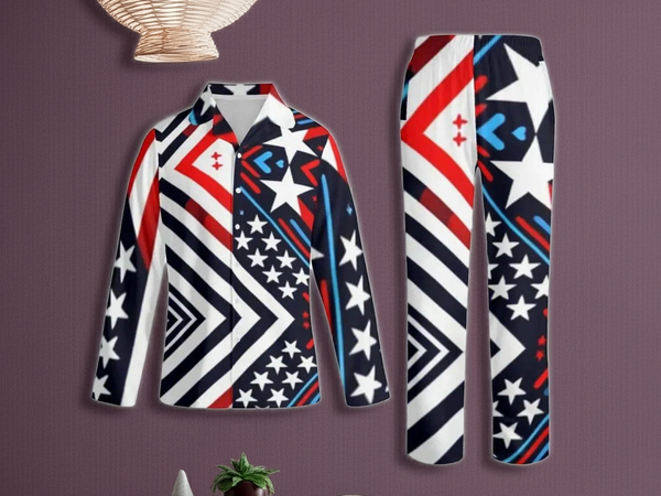 Patriotic Pajama Set | American Flag Style Loungewear - Iron Phoenix GHG