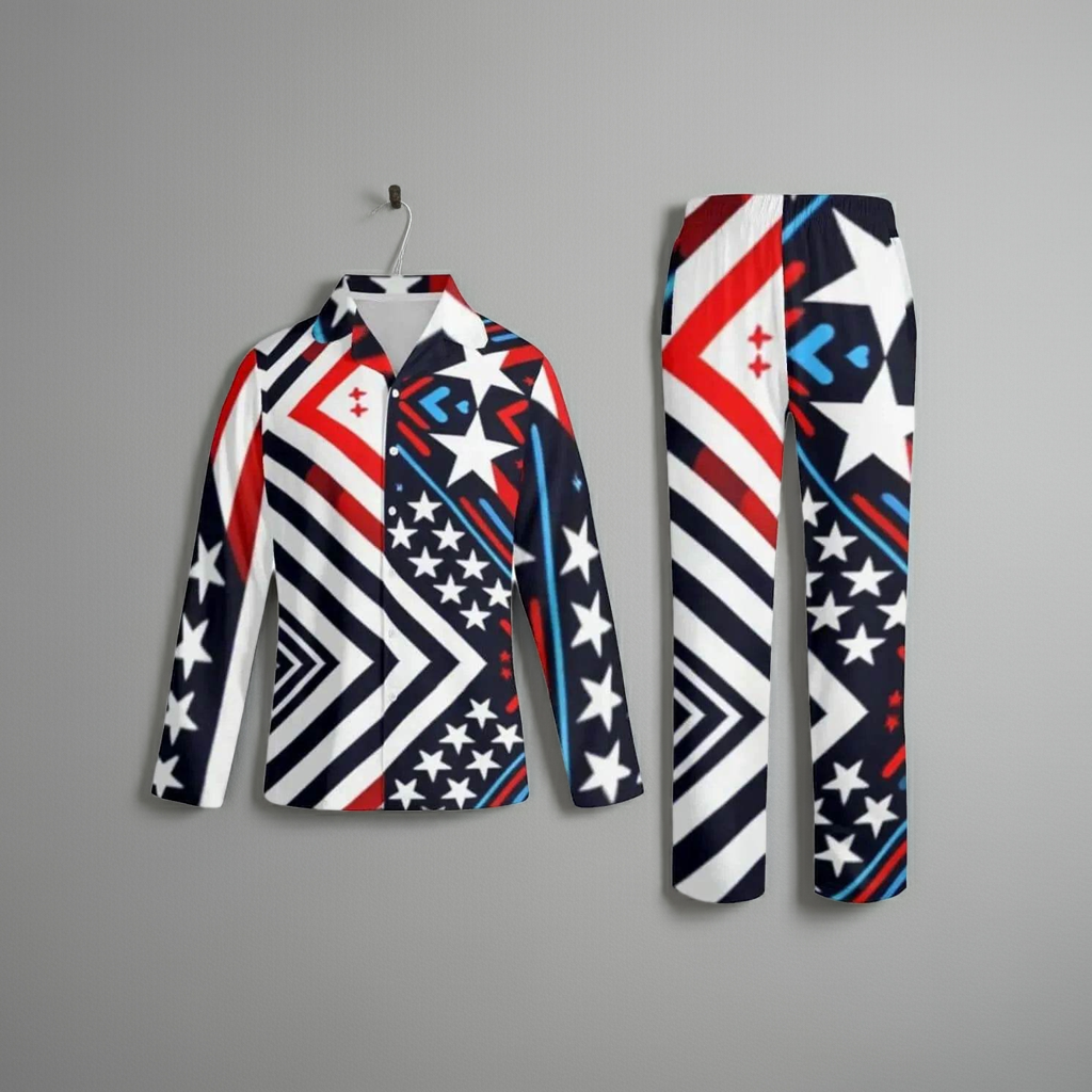 Patriotic Pajama Set | American Flag Style Loungewear - Iron Phoenix GHG