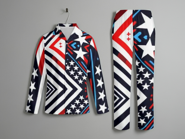 Patriotic Pajama Set | American Flag Style Loungewear - Iron Phoenix GHG