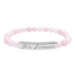 Pink "His Princess" Beaded Bracelet