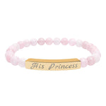 Pink with gold "His Princess" Beaded Bracelet