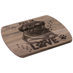 Pug Dog Decorative Cutting Board - Walnut wood angle view | Our Phoenix Rise